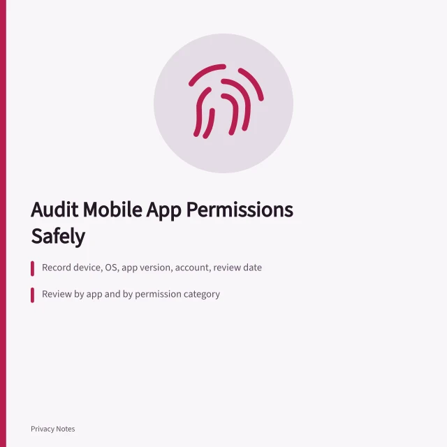 Checklist for auditing mobile app permissions and background data access. How to audit mobile app permissions and background data access