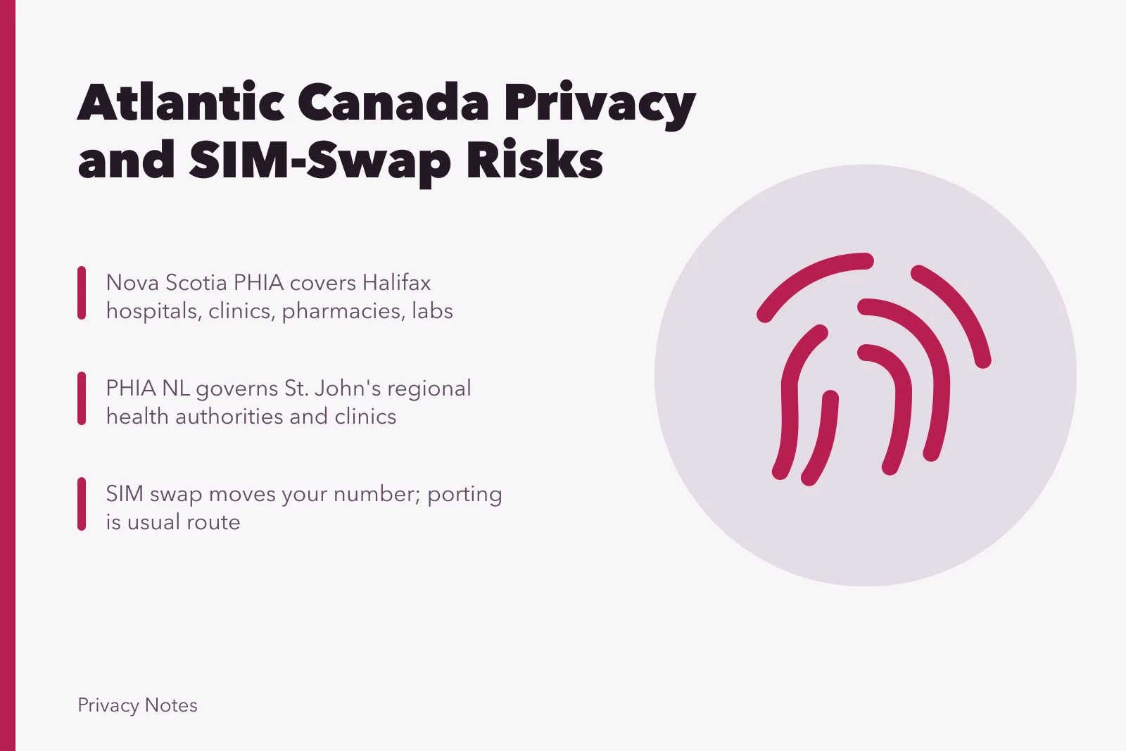 Card on Halifax and St. John's health privacy, identity theft and SIM-swap risks. Halifax and St. John's health privacy, identity theft and SIM-swap risks