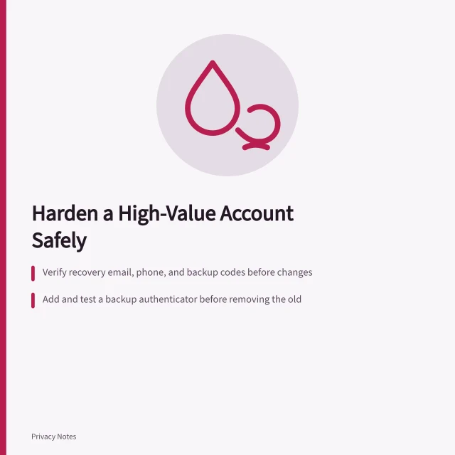 Steps to harden a high-value online account without lockout. How to harden a high-value online account without locking yourself out