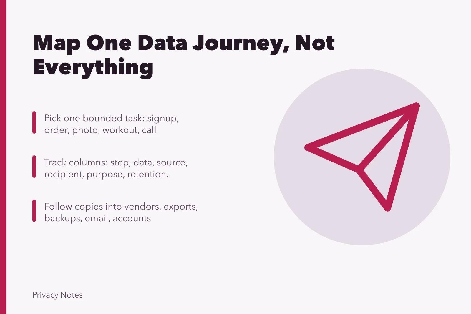 Data mapping table tracing one online journey from signup to deletion. How to map where your personal data goes online
