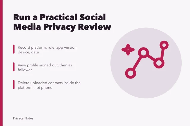 Social media privacy review checklist for profiles, audiences, and connected apps. How to run a practical social media privacy review